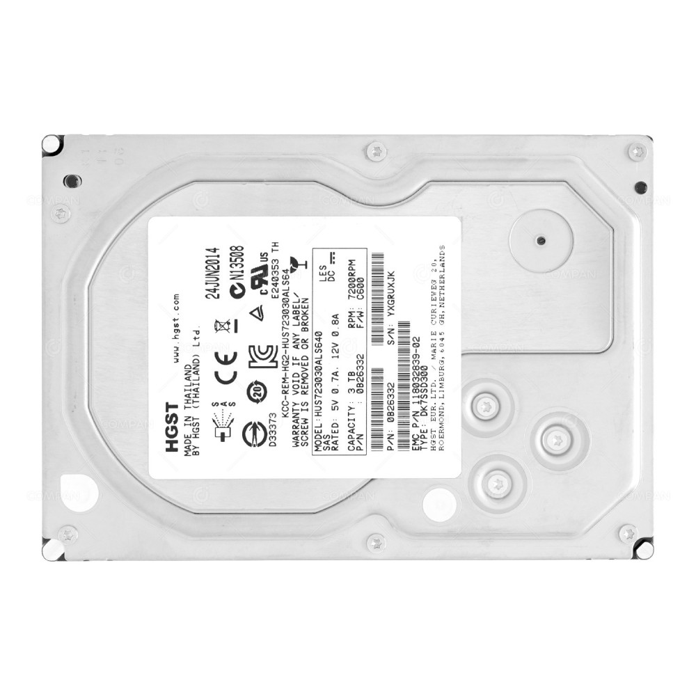 118032839-02  EMC HDD 3TB 7.2K SAS 6G 3.5" LFF HOT-SWAP FOR EMC DD2500